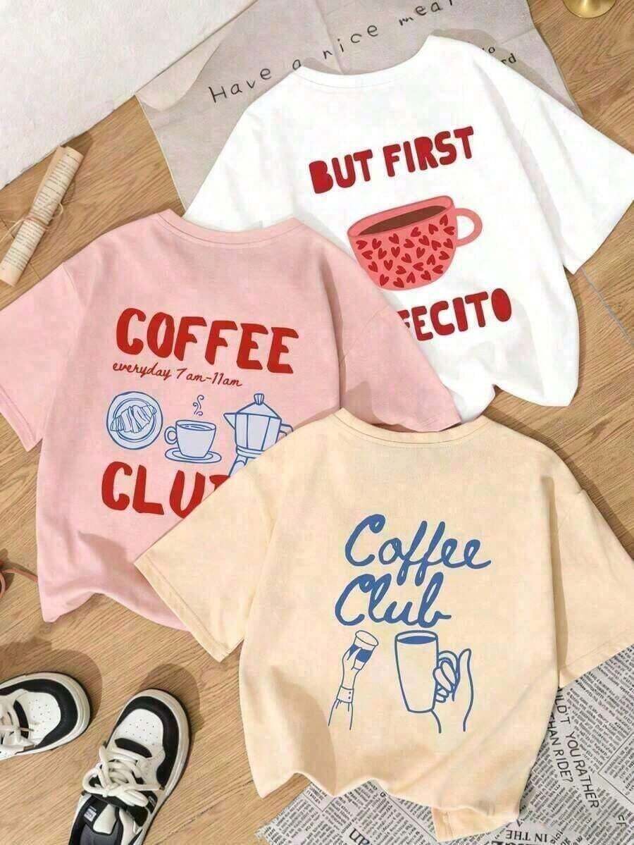 Sold Separately, Not A Three-Piece Set. Women's Vintage American-Style Printed T-Shirt, Soft And Comfortable, Available In Various Styles. Three Designs To Choose From. Made From 100% Pure Cotton, It's Ideal For Working Out, Everyday Wear, Vacations, School, The Office, And Parties. - 米色 - 查看 1