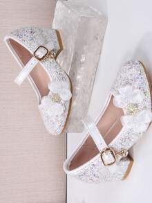 2026 Zapatos de tacón alto para niñas para actuaciones en el escenario - Blanco - Ver 4