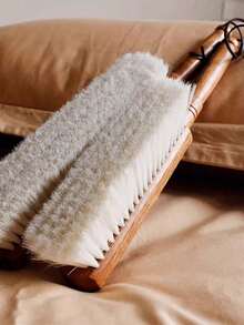 1 PC Super Soft Wool Dusting Brush, Dense Bristles, Wooden Handle Wool Cleaning Brush, Suitable For Cleaning Beds, Sofas, Furniture, Table Tops And Clothes - Nhỏ (29,5cm) - Xem 4