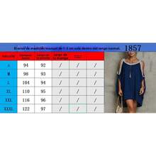 Nuevo vestido de verano europeo y americano sin mangas, con cuello halter, hombros descubiertos, corte holgado, estilizador, elegante, ideal para vacaciones en la playa. - azul real - Ver 3