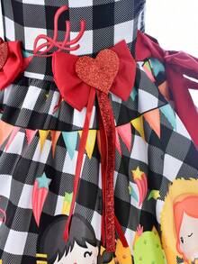 Children's Themed Festa Junina Dress With Full Skirt, Ruffles, And Sparkly Bows - màu đen - Xem 5