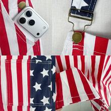 Unisex American Flag Bib Overalls, Soft Stretch Pants For July 4th, Memorial Day, Parade, Festival, Party & Summer Streetwear - L - View 3