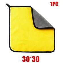 Toallas de limpieza de microfibra para coche, 1/2/3/6/10 Uds., 30x60cm, suaves, de secado rápido para espejos y ventanas, trapos de limpieza, paño de lavado de doble capa - 1 unidad de 30 x 30 cm - Ver 4