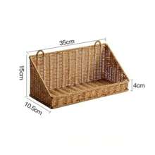 Wall Mounted Hanging Basket Imitation Rattan Fruit Vegetable Organizer Kitchen Storage Holder Home Decor Rack Container Sundries Shelf - MULTI - View 15