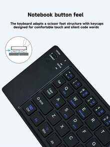 Foldable Bluetooth Keyboard, Portable Wireless Keyboard, Ultra-Thin Rechargeable Keyboard For Travel, Compatible With IOS, Android, Windows Smartphones, Tablets, Laptops - View 8