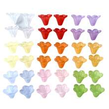 50/100/150/200pcs 1x1.4cm Matte Trumpet Flower Beads, Random Color Mix Small Trumpet Flower Decor Beads, Suitable For DIY Multi-Purpose Accessories, DIY Craft Materials, Essential For Earrings And Bracelets, Bag Chains, Keychains, Zipper Pendants, Great Gift For Jewelry Lovers - Multicolor - View 7