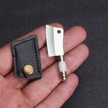 Color Wood Handle Straight Mini Utility Cutter, Portable Keychain Pendant For Parcel Unboxing And Daily Craft Cutting - White Copper: Pink Handle Kitchen Knife - View 2