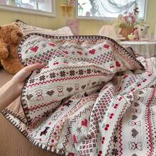 1pc Floral Lace Trim Summer Quilt/Comforter, Soft & Comfortable Pastoral Style Design, Suitable For Dorm, Bedroom, Apartment, Spring & Summer, Pillow Case Not Included - Brown - View 5