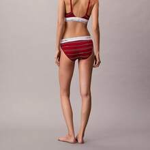 Calvin Klein Icon Cotton Modal Lightly Lined Triangle Bralette QF8498 - Climbing Logo Pin Stripe / Scooter - 查看 6