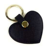 Dan Fashion Leather men Keychain Heart Shape Cute Leather Key Ring Car Key Holder Black - como en la imagen - Ver 2