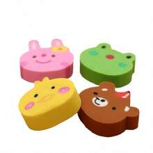 20pcs Cute Animal Erasers, Cartoon Bear, Frog, Chick Patterns, Fun Design, Suitable For School, Office, Home Use, Learning Supplies, Study Accessories, Holiday Gifts, Classroom Rewards, Student Prizes (Random Colors) - A - View 4