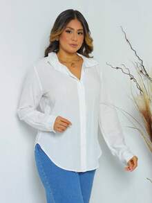 Slim Long Sleeve Shirt | Blouse | Evangelical Fashion | Women's Blouse | Formal Wear From Sizes M To XL | Women's Work Shirt - 白色關閉 - 查看 5