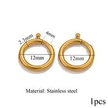 1pcsstainless Steel 18K Gold-Plated Charms-Fashionable Heart-Shaped, Oval, And Rectangular Jump Rings With Spring Clasps-DIY Jewelry-Making Supplies - Spring Buckle - View 20