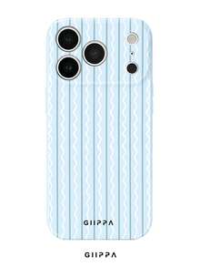 GIIPPA 1 Piece Light Blue Wavy Pattern Design Phone 17 Pro Max Case, Suitable For Phone 16 Pro Max, 15 Pro Max, 14 Pro Max, Korean Stylish And Interesting Phone Case, Compatible With 11/12/13/14/15/16 Pro Max Plus, Elegant Design Suitable For Both Men And Women, Ideal Gift For Girlfriend On Christmas, Valentine's Day, Easter, Wedding Season And Birthday - Multicolor - View 1
