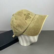 SMF刺繍柄のデニムカジュアルベースボールキャップ、サイズ調節可能 - カーキ - チェックする 2