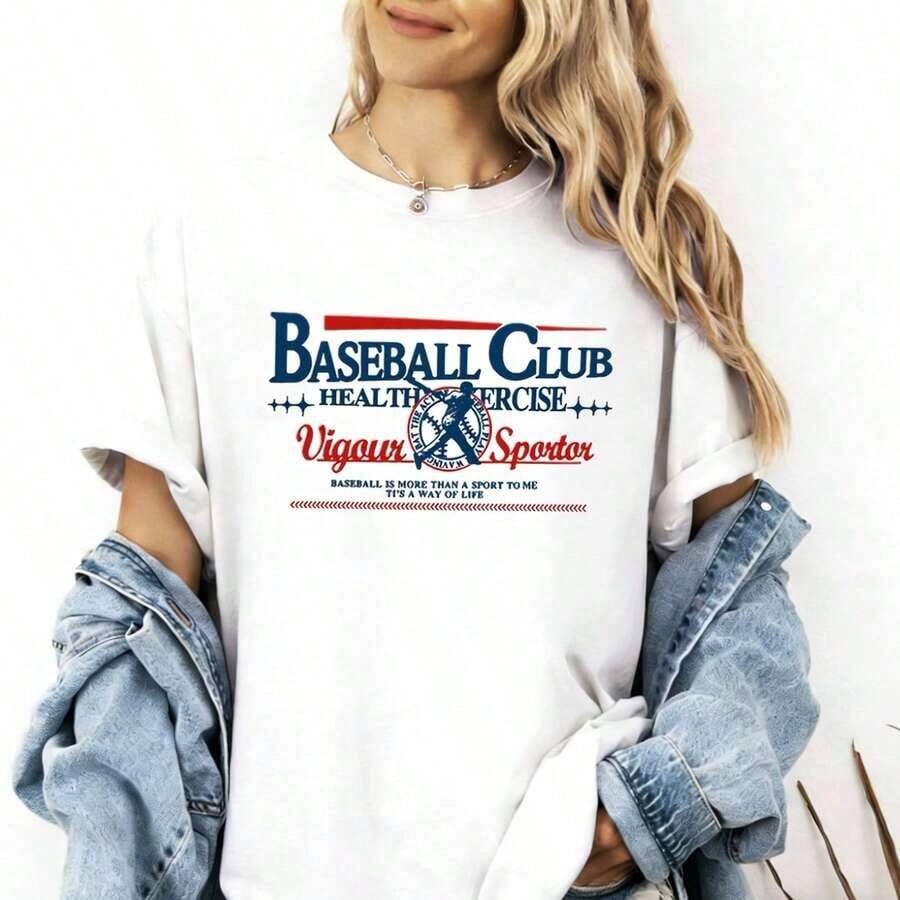 Vintage New York Mets Skyline Logo T-Shirt, Classic Mets Baseball T-Shirt For Women, Suitable As A Gift. Women's T-Shirt. Elegant Blouses. Boho Chic. Soft, Breathable, And Comfortable Women's Top, Ideal For Spring, Summer, And Fall, Perfect For Vacations, Travel, And Everyday Wear. - 白色 9 - 查看 1