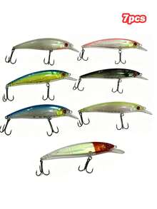 GOTURE 7pcs/Set Rattle Bait Lures - 13.5g/10.4cm, 3D Eyes And Reflective Coating, Suitable For Bass/Trout, Freshwater/Saltwater (Mixed Colors) - Multicolor - View 1