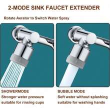 Rotating Faucet Extension Tube Splash-Proof Faucet Extension Tube Rotating Faucet Multi-Function Arm Rotatable Bathroom And Kitchen Faucet Replacement Part - A - View 3