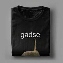 Camisetas Vintage con Meme de Gato Gadse para Hombre, Cuello Redondo, 100% Algodón, Camisetas Divertidas, Manga Corta, Tallas Grandes - Negro - Ver 3