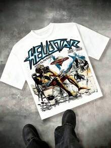 Mens Clothes;Summer TopsAlien Graphic Tees Men, Hellstars Path To Paradise UFO Y2K Graphic Tee, 100 Percent Cotton Round Neck Streetwear Essential, Independence Day Summer Fit,   For Mensummer OutfitsMen Plus Size Sports Tees & Tanks SCKU - White - View 9