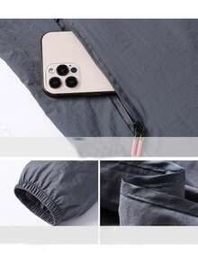 Men's Lightweight Stand Collar Skin Jacket, Casual Outerwear, Fishing Jacket Sports - Grey - View 3