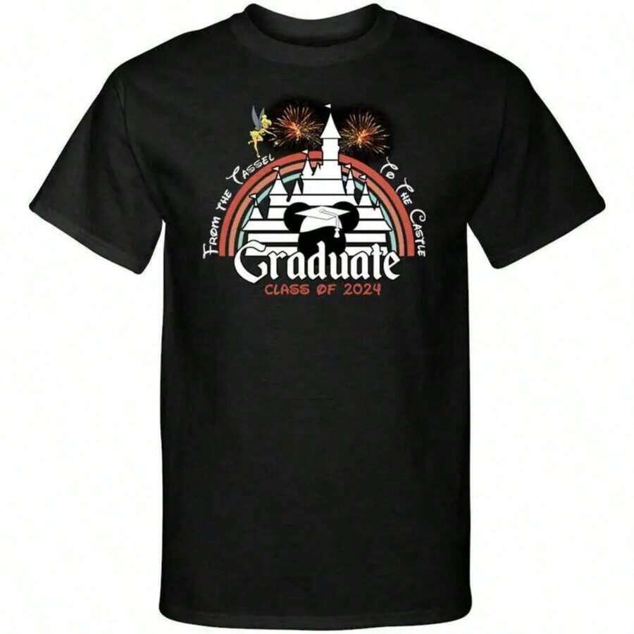 Luxury Cotton T-Shirts With Class Of 2026 Graphic Print For Men And Women, Short Sleeve, Summer Urban Fashion Clothing - 黑色 2 - 查看 1