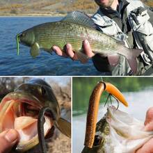 100 Soft Fishing Worms - 5inch Senko Style Stick Lures For Bass, Trout & Small Fish - Plastic Worm Lures (Multi-Colored) - Great Value Bulk Pack, Economical & Realistic Action - Ideal Fishing Gift For Anglers - lát bí ngô xanh - Xem 6