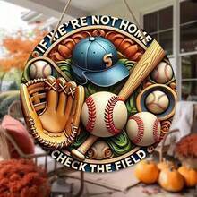 Wooden Baseball Decor Door Hanging, Creative Decorative Sign Plaque, Party Decoration - Multicolor - View 8