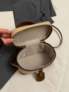 Un petit sac carré de style vacances, un sac à main décontracté  artificiel, un sac bandoulière de tempérament quotidien, convient pour les trajets quotidiens et les vacances - Multicolore - Voir 10