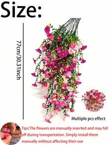 3/1 Piece Artificial UV-Resistant Violet Flower Decor, Suitable For Wreaths, Weddings, Mother's Day, Garden, Balcony, Indoor & Outdoor Home Decoration - Multicolor - View 7