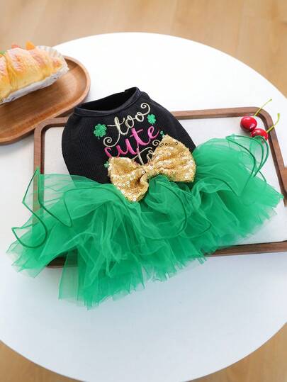 PETCIRCLE 1pc Pet Clothes, Dog Cat Outdoor Indoor Apparel, Small Dog Puppy Pomeranian Teddy Casual Cute Outfit, Wedding Tulle Skirt Series