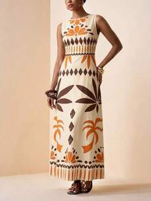Women Midi Dresses - Apricot 2 - View 7
