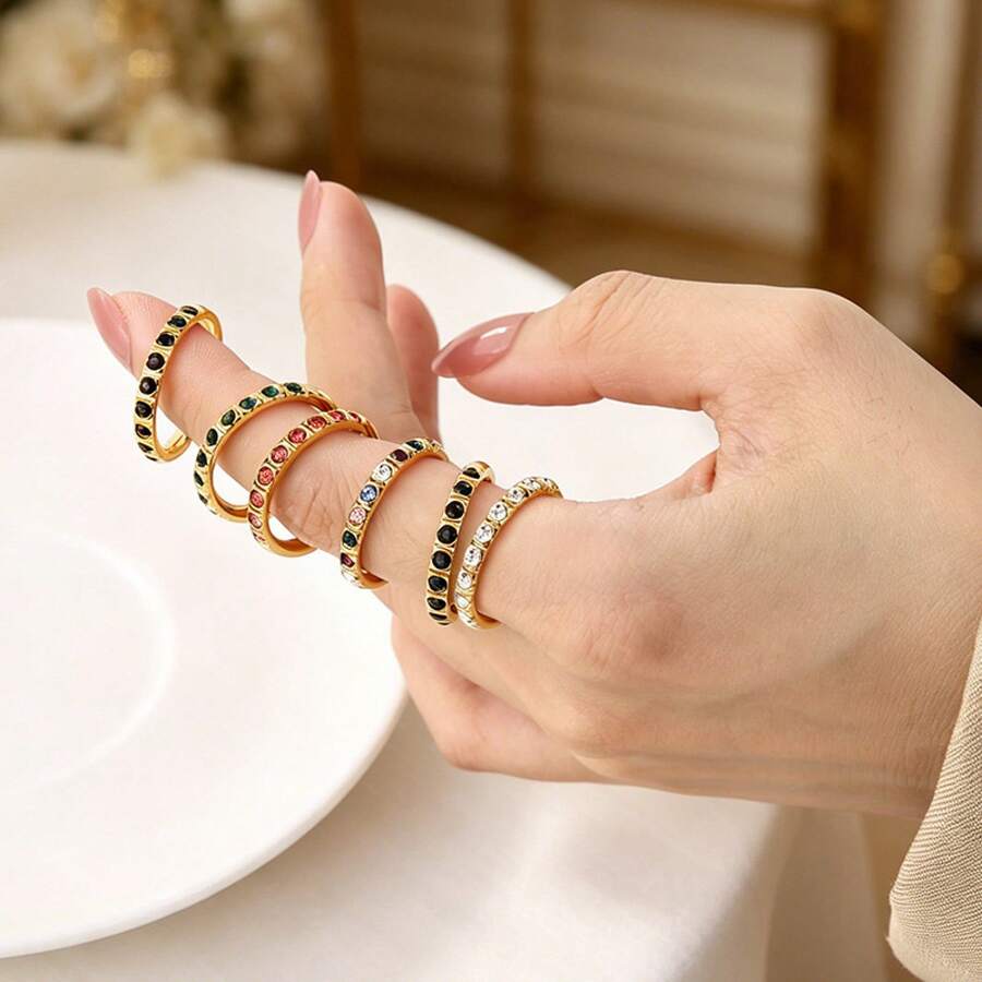 Men Ring Sets - Gold Black KR104544-k - View 1