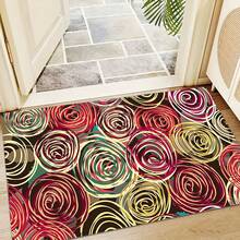 1 pieza Alfombra con estampado de patrón de líneas minimalista y colorido, serie de felpudo largo, adecuada para sala de estar, lavandería, baño, dormitorio, cocina - Multicolor - Ver 2