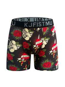 4/8/12/16 Pack Men's Fun Print Boxer Briefs, High Elastic Breathable Polyester Spandex Blend, Abstract Pattern, Daily Sport & Leisure, Cycling Shorts - Multicolor - View 9