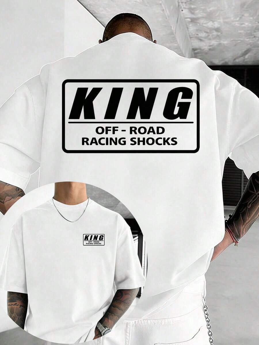 GiftKING Camiseta con Estampado de Doble Cara de Amortiguador de Carreras Todoterreno, Camiseta con Diseño de Carreras en el Desierto, Camiseta de Camión Baja Trophy, Camiseta para Entusiastas de los Coches, Camiseta de Manga Corta de Alta Calidad 100% Algodón Puro, Diseño de Cuello Redondo, Suave y Transpirable, Adecuada para Uso Diario Casual al Aire Libre en Verano, Unisex, El Mejor Regalo para Tu Novio, Regalo para Hombres. - Blanco - Ver 1