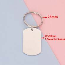 Stainless Steel Strip Bar Keychain, 10 Pcs, Mirror Polished, Blank Stamped, Custom Engraved Tags, Personalized Gift Keychain - 04 黑色 - 查看 3
