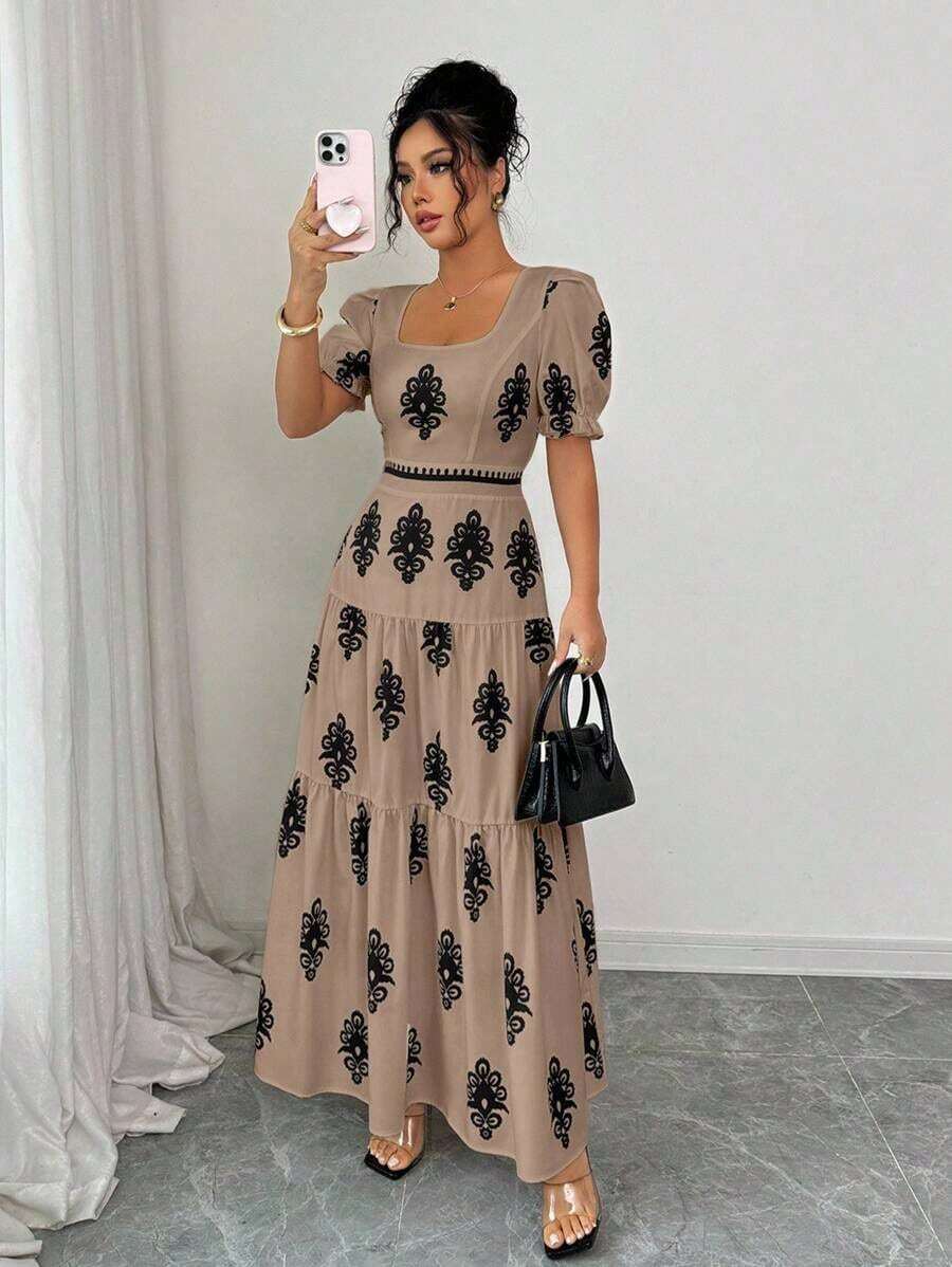 Vestido de verano para mujer, de manga corta, de moda - Cafetería - Ver 1