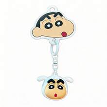 MINISO Crayon Shin-Chan Key Holder, Cartoon Bag Accessory With Funny Expressions, Fun And Adorable Decorative Keychain, Lightweight And Durable, Colorful Options For Daily Use, Multiple Versions Available - White - View 6