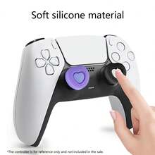 Tapas de silicona para joystick de controlador, diseño de corazón morado y negro, tapas con forma de seta para controlador One - Ver 5