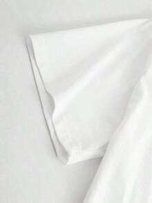Camia de Algodón con Estampado Gráfico Living Single - Letras de Colores Brillantes, Transpirable y Cómoda - Blanco - Ver 3