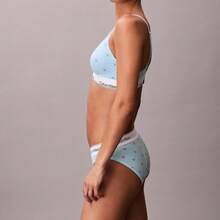 Calvin Klein Icon Cotton Modal Lightly Lined Triangle Bralette QF8498 - Diamond Logo Antarctic Blue - 查看 3