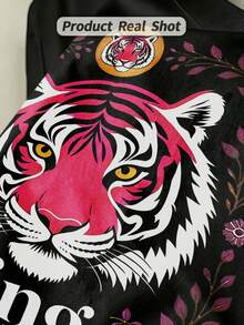 Camiseta de manga corta con cuello redondo suave y casual para mujer de verano |   Tigre, rey de la selva | Tops para salir, Estilo callejero europeo y americano, Casual deportivo, Estilo unisex, Estilo casual urbano, Tops bonitos, Generación Z, Curvas, Ropa Y2K, Camisetas divertidas, Tops de mujer, Conjuntos de vacaciones para mujer, Top lindo, Camiseta gráfica, Conjuntos de primavera, Camisetas holgadas, Ropa urbana retro, Estilo de los 90, Estilo de los 2000, Subcultura, Top negro, Tops blancos, Conjunto de fiesta de los 90. - Negro - Ver 3