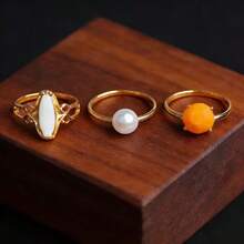 Juego de 15 anillos de mujer con formas geométricas, estilo mixto elegante y de lujo, anillos de dedo de varias piezas para fiesta, boda, uso diario, regalo de joyería de moda, envío aleatorio - 15 anillos punk al azar - Ver 7
