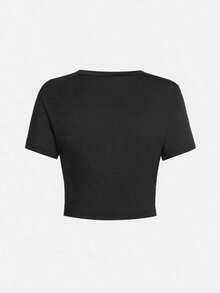 2026 New Summer T-Shirt For Women, Arirang Embroidered T-Shirt, Fan Style, Summer Outfit For Her, Floral Top, Blouses, Cute Top, Tops For Women, Summer Clothes, Summer Tops, White Tops, Holiday Outfits For Women, Crop Tops, Short T-Shirts, T-Shirts, Crop Tops. - 黑色 - 查看 3