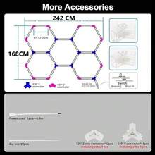 Hexagonal LED Light 5 Lights Ceiling Lamps Workshop Show - White - View 10
