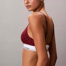 Calvin Klein Icon Cotton Modal Lightly Lined Triangle Bralette QF8498 - Seamless Emblem / Dark Berry - View 3