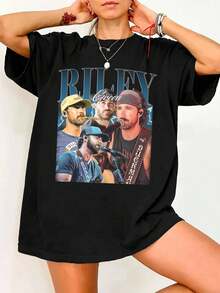 Riley Green Vintage 90s T-Shirt, Riley Green Singer Unisex Concert T-Shirt, Riley Green Unisex Counterfeit Vintage Sweatshirt - Black - View 6