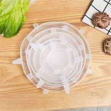 Kit 6 Tampa Silicone transparente Reutilizável Para Potes E Travessas fruta Boa qualidade - Transparente - Visão 9