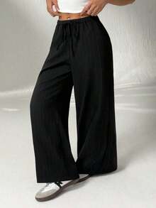 PETITE Pantalones de pierna ancha de unicolor versátiles y casuales - Multicolor 4 - Ver 11